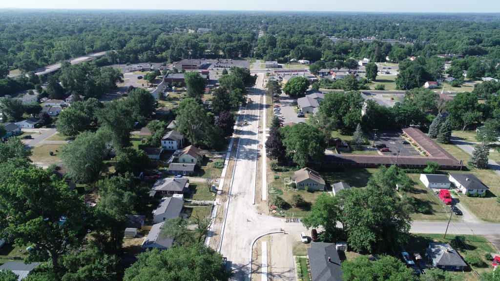 Harris Road Reconstruction Project from "drone's-eye view" on June 12, 2018