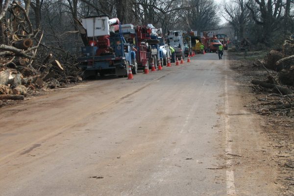 It was a multi-agency effort to get the roads cleared and power restored