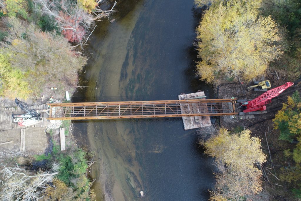 Bridge install over the Huron River