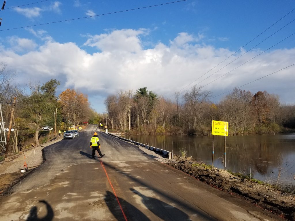 Paving the Saline-Milan Road Bridge