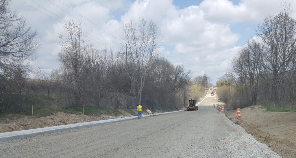 Concrete curb on Chubb Rd