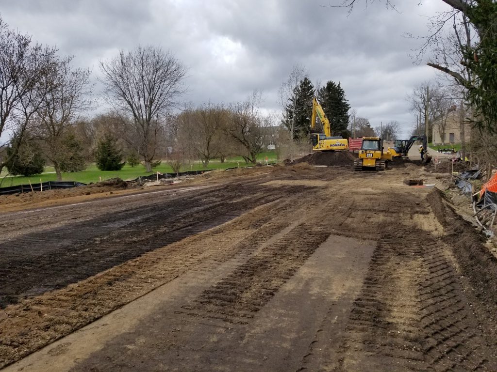 Grading work on Ann Arbor-Saline Rd and Wagner Rd