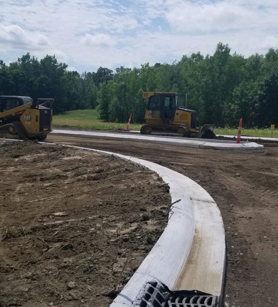contractors grading roundabout