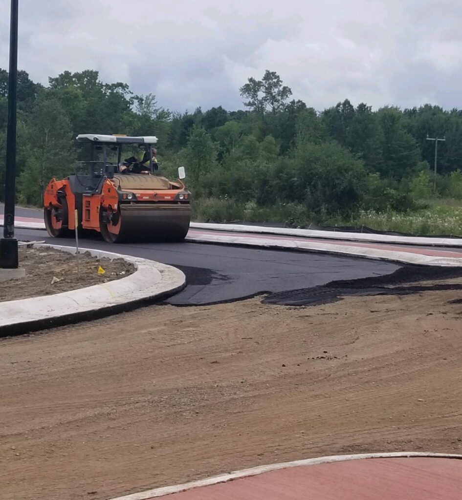 photo of paver on new roundabout