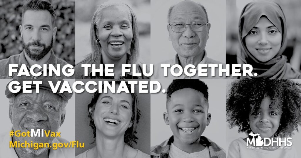 graphic from MI Gov promoting flu shot