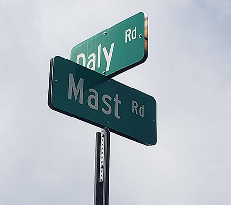example of green road name signs