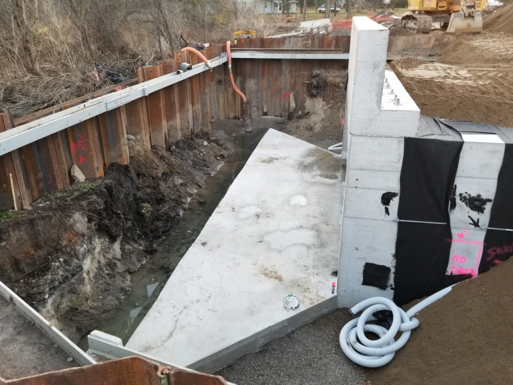 photo of new wingwalls on Miller Rd bridge