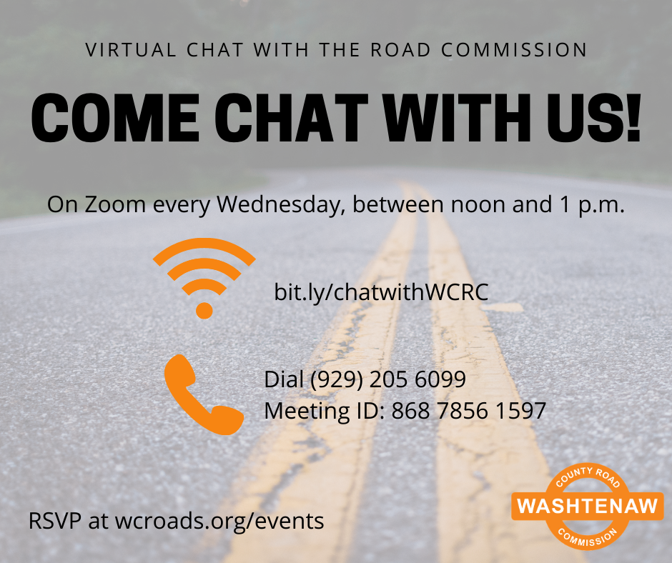 graphic showing how to virtually chat with WCRC leadership