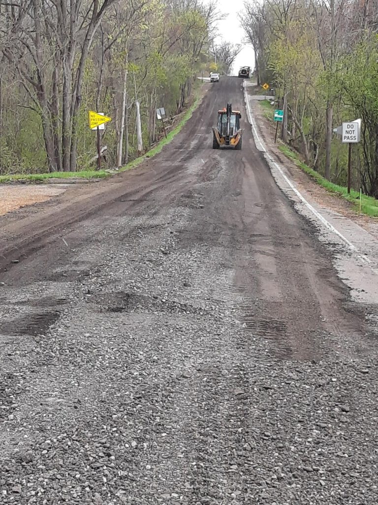 photo of a pulverized Geddes Rd