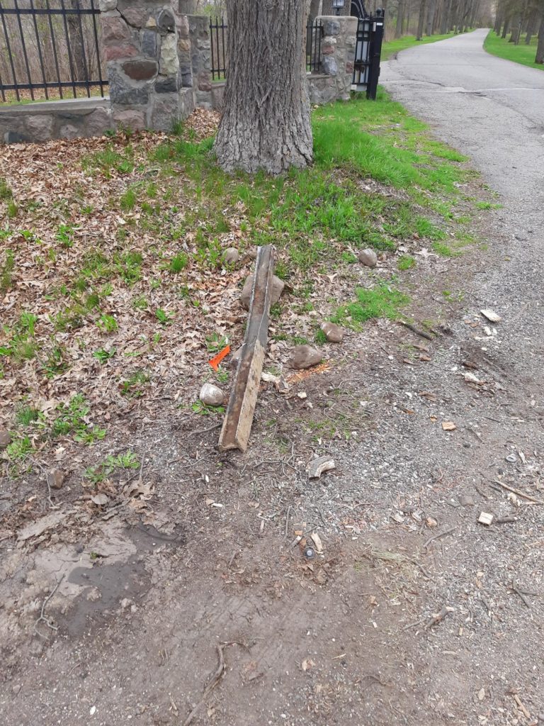 photo of railroad rail found by machine