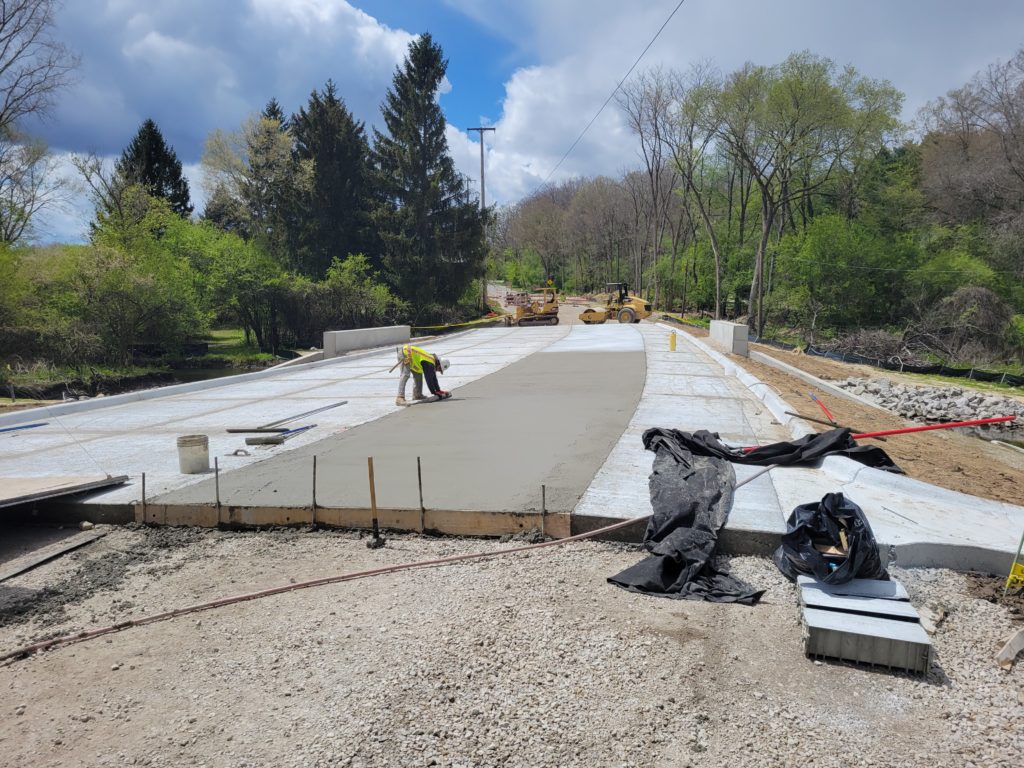 photo of concrete bridge pavement on Miller Rd