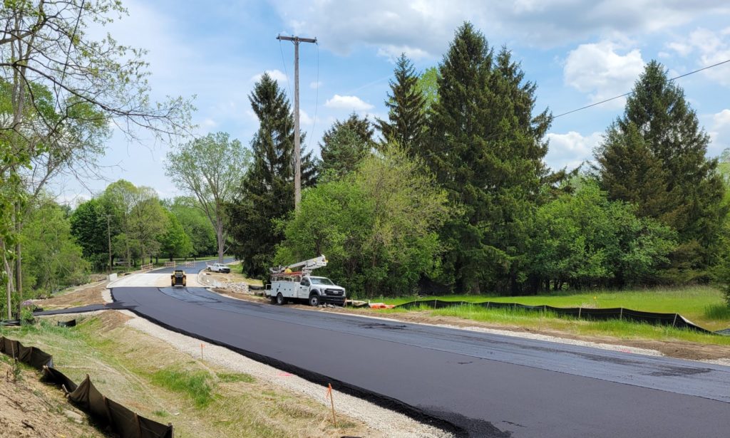 photo of fresh asphalt on Miller Road