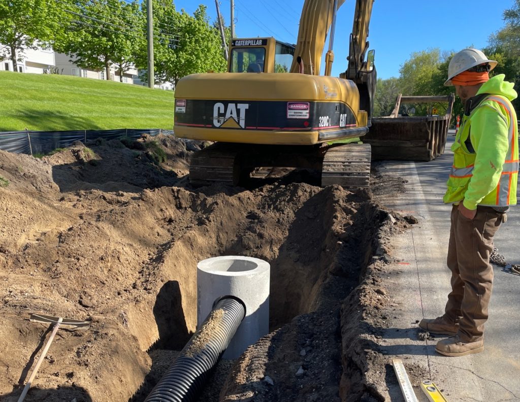 image of storm sewer being installed
