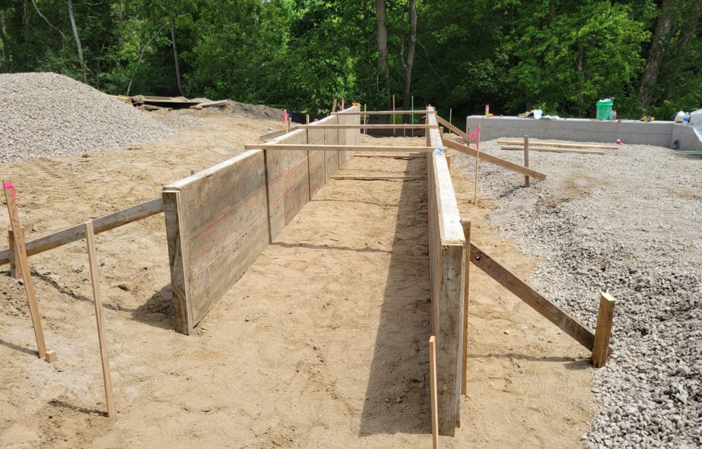 photo of forms being built prior to concrete being poured