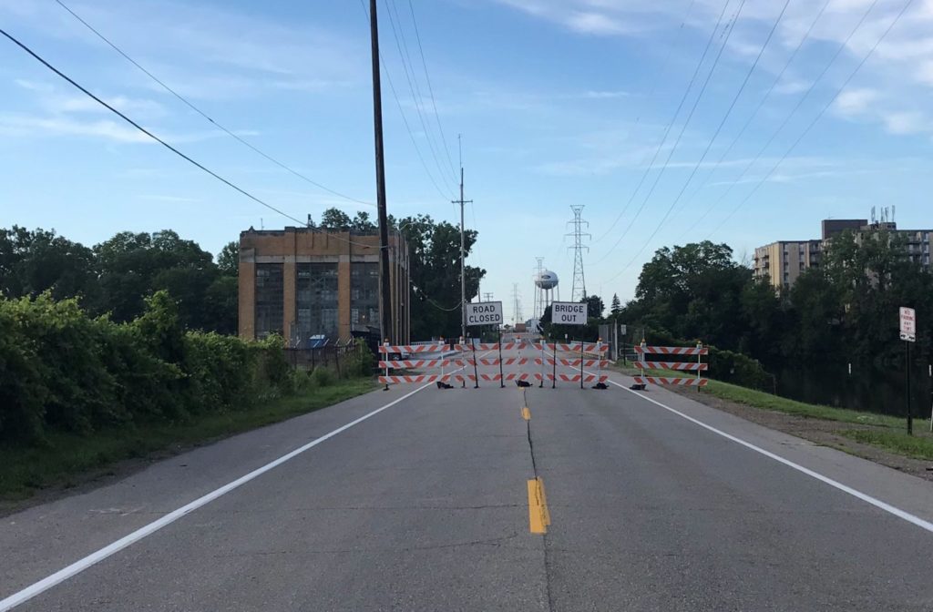 photo of bridge closure