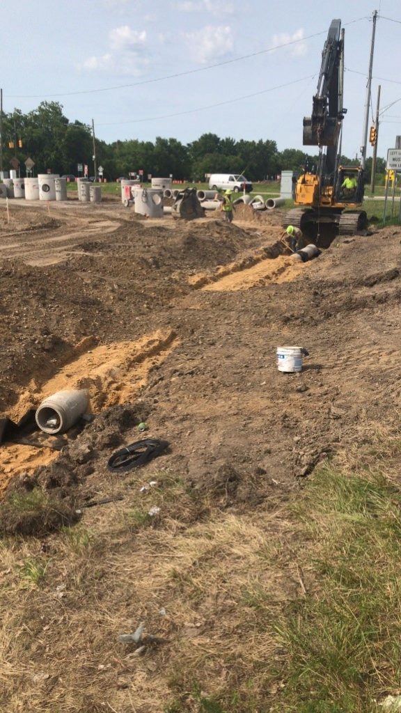 photo of storm sewer installation on US-12