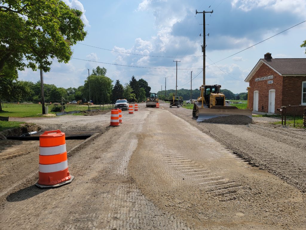 photo of road grading on Pleasant Lake Rd in Lodi Township