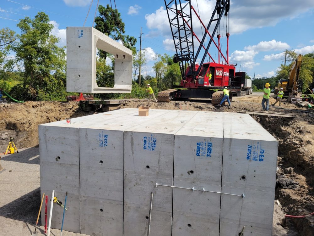 photo of concrete bridge segments