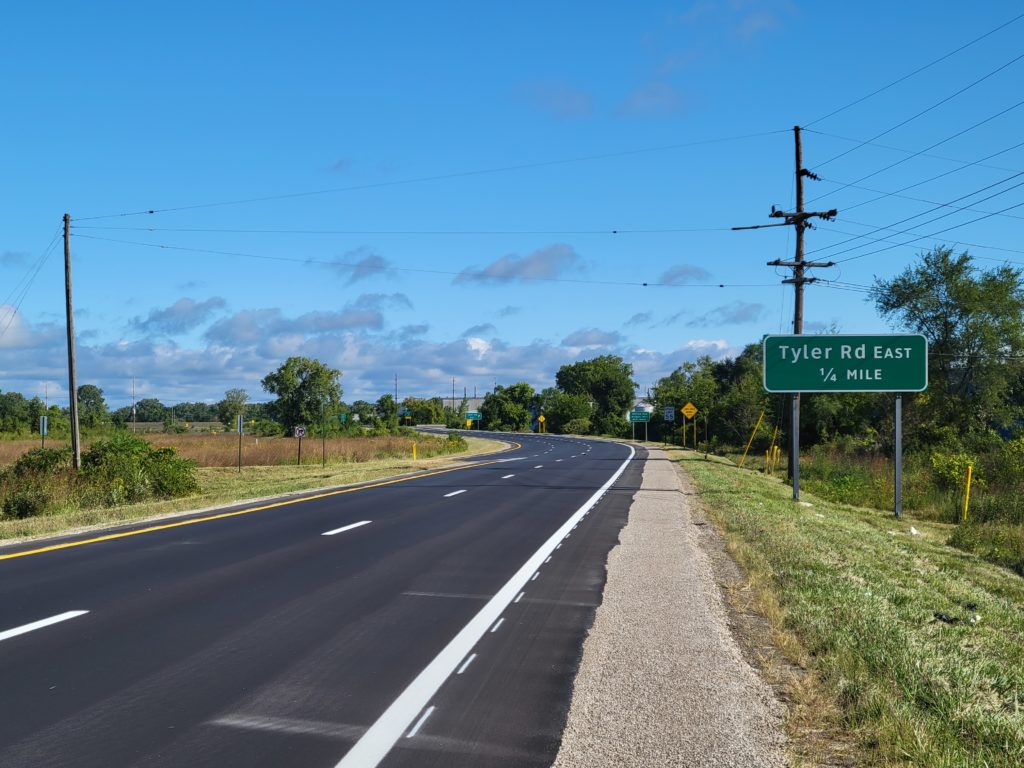 photo of the new pavement and markings