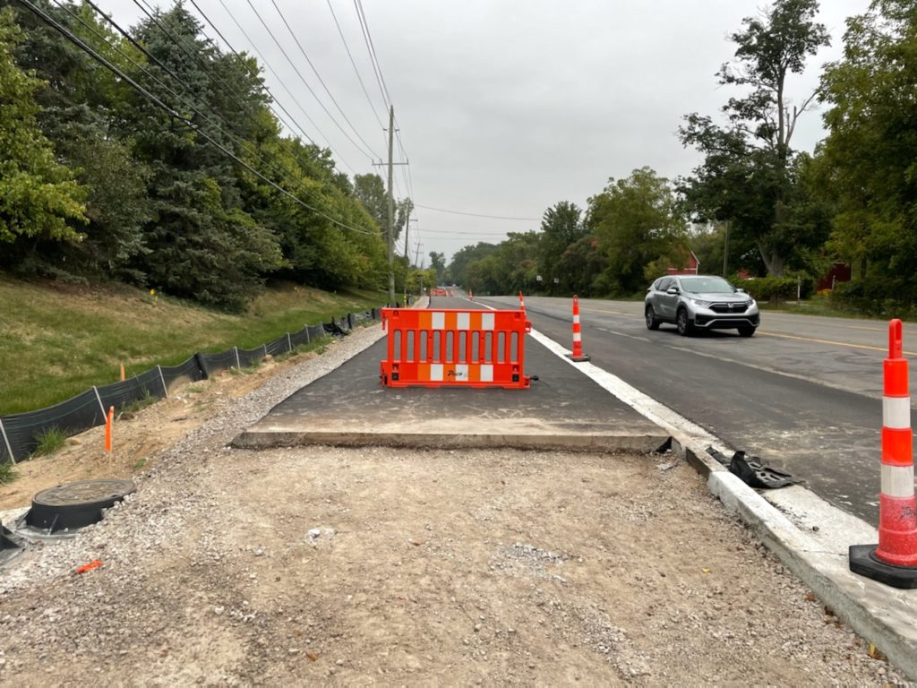 photo of sidewalk barricade