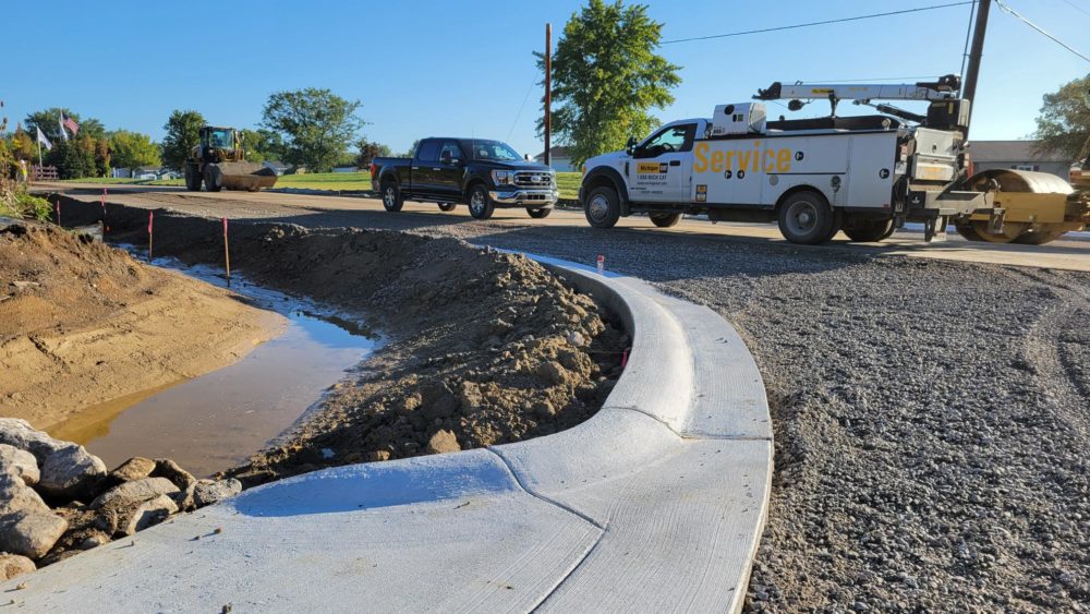 photo of the new concrete curb