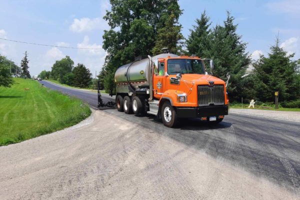 photo of chip seal truck