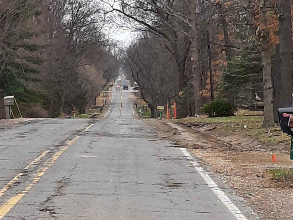 Photo of road with ditches 