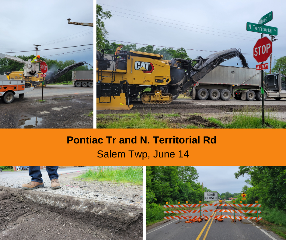 photos showing progress being made on N Territorial Rd and Pontiac Tr