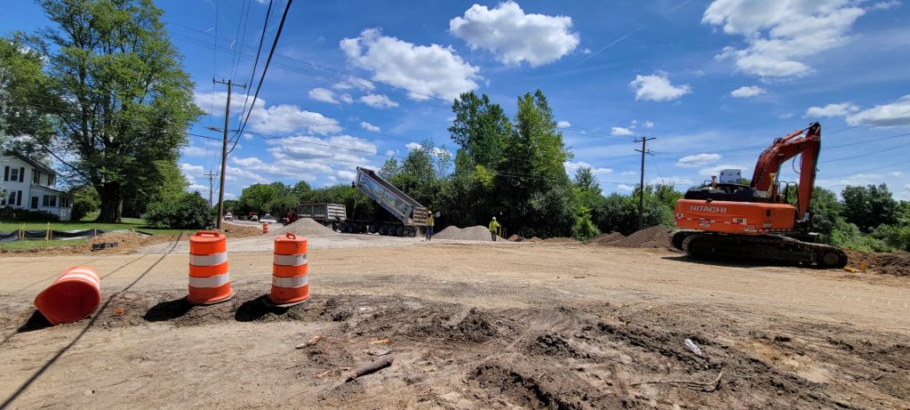 photo of road base being placed